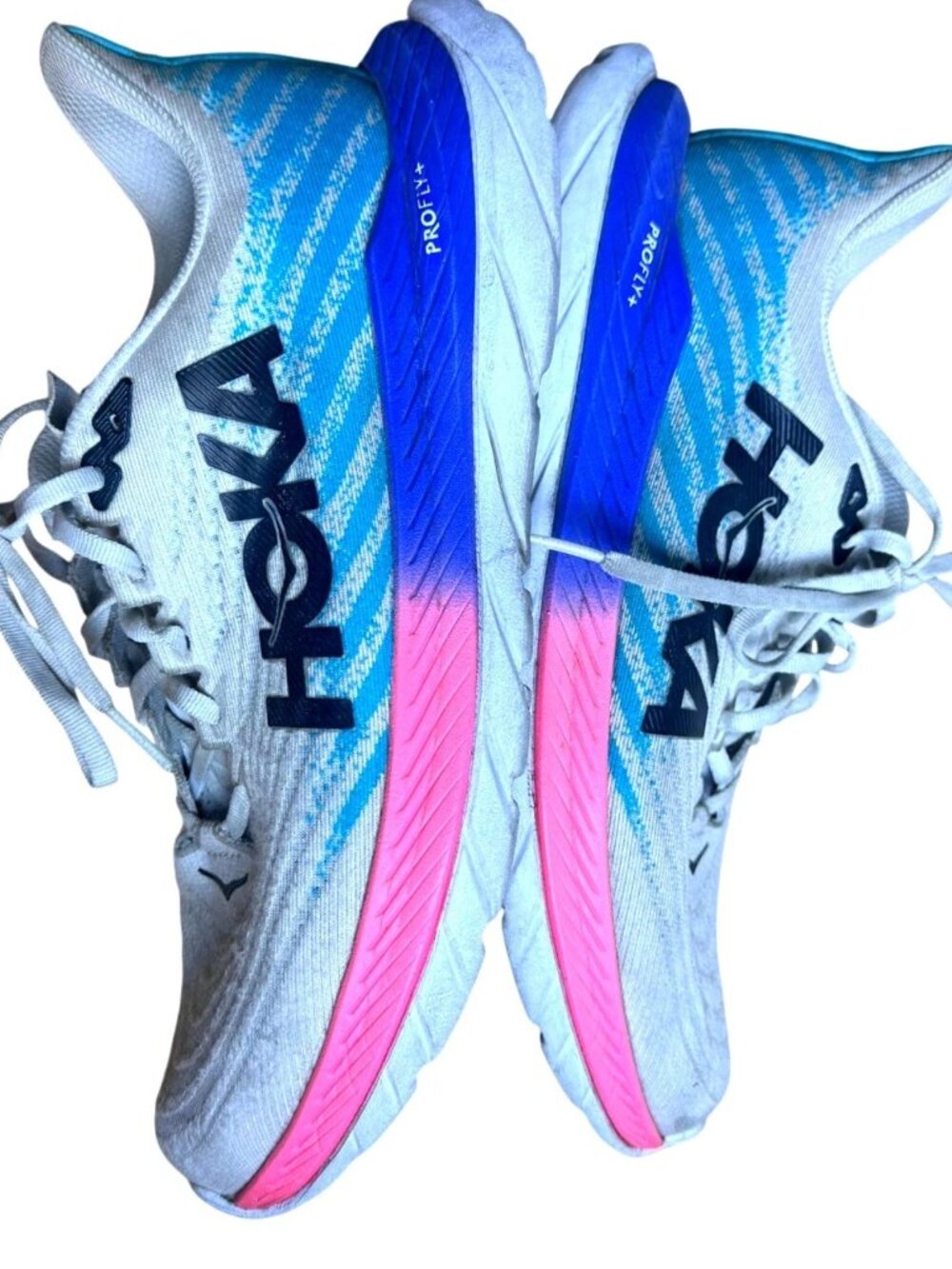 HOKA ONE ONE Mach 5 White/Scuba Blue Running Shoes/Sneakers. Men's Size 9.5D
